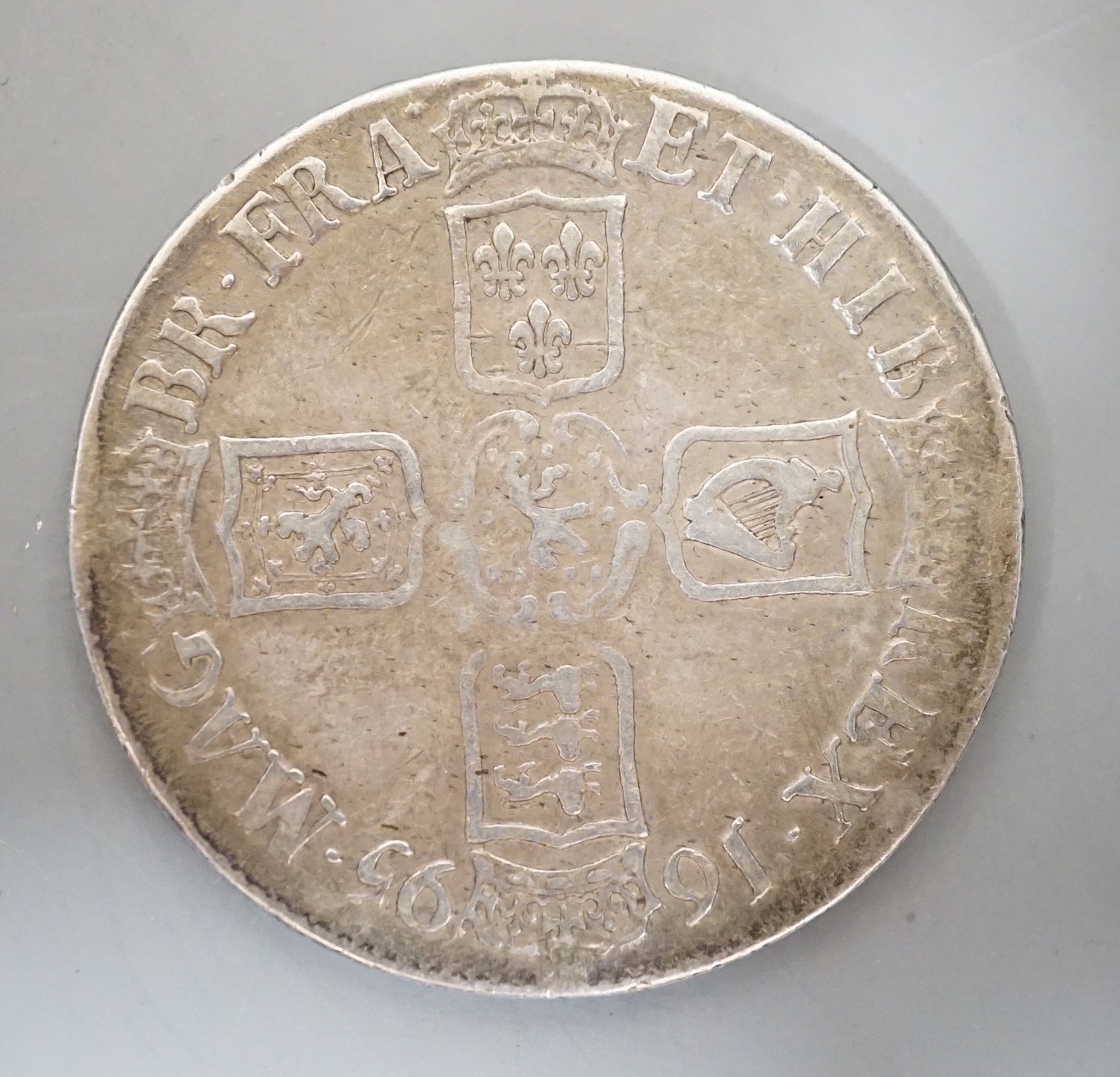 A William III crown, 1695, F or better
